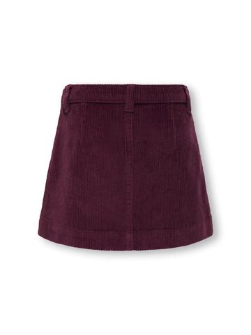 Kids Only Nederdel - Kmgamazing Cord - Mauve Wine/fløjl