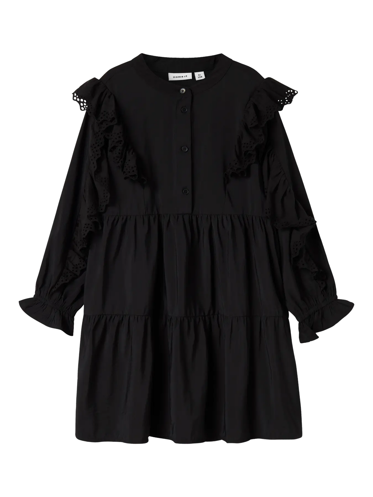 Name It Kjole - Nkfnoparia LS - Black/Flæser