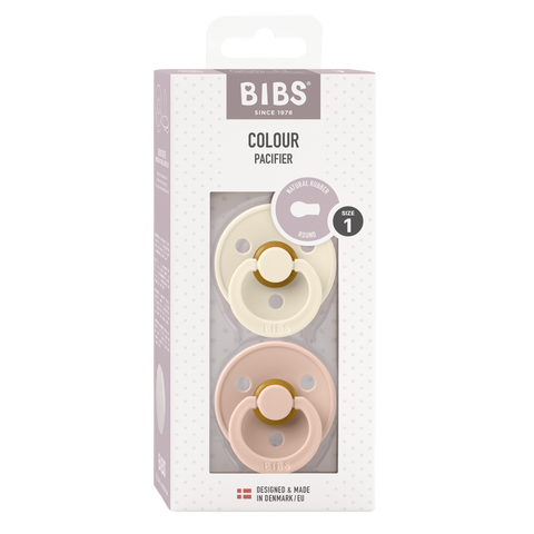 BIBS Colour 2 PACK Latex Size 1 - Ivory/Blush