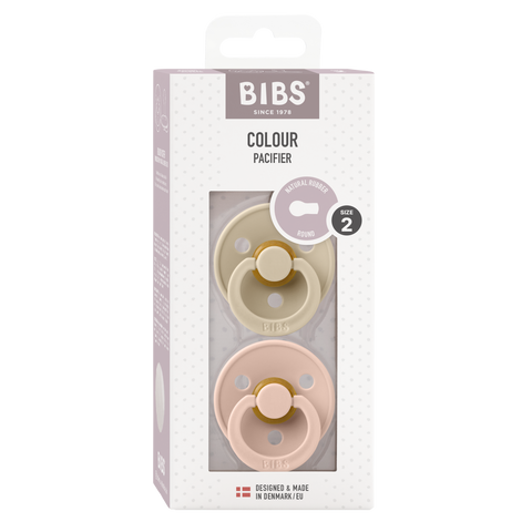 BIBS Colour 2 PACK Latex Size 2 - Vanilla/Blush