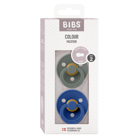 BIBS Colour 2 PACK Latex Size 2 - Pine/Cornflower