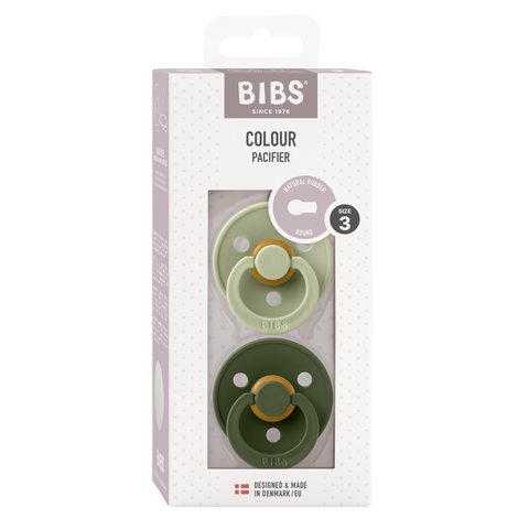 BIBS Colour 2 PACK Latex Size 3- Sage/Hunter Green