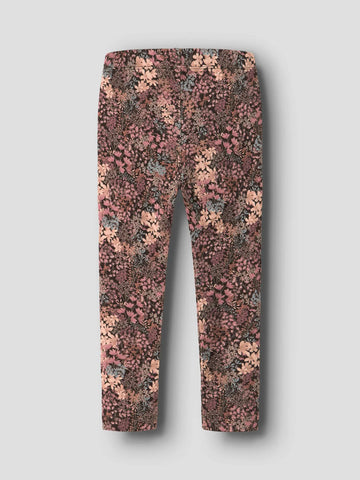 Name It Leggings - Nmfresa - Chocolate Brown/blomster
