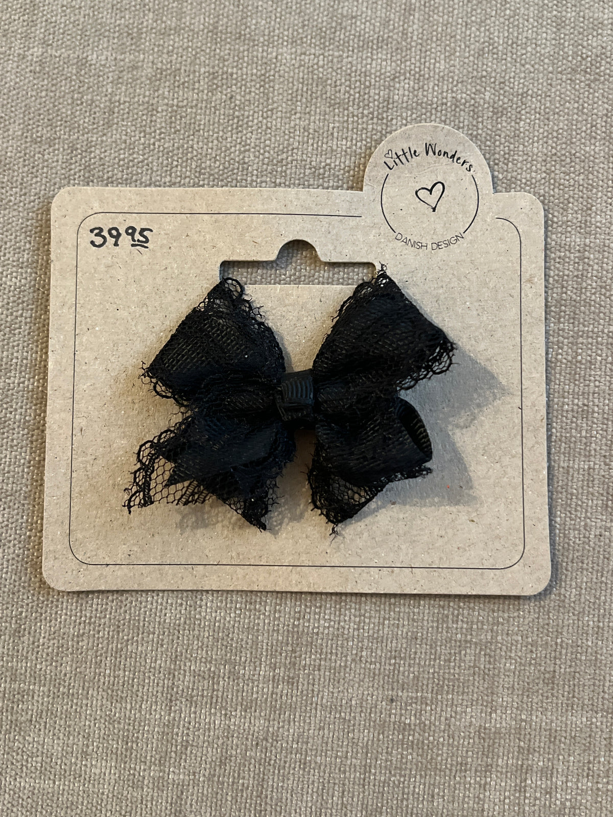 Little Wonders - Norma 5 cm. Sløjfe Grosgrain/Blonde - Sort