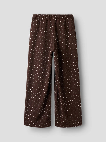 Name It wide Pants - Nkfhasla - Chocolate Brown/prik