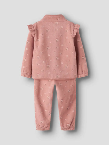 Lil’ Atelier Fleecesæt - Misty Rose/Blomster