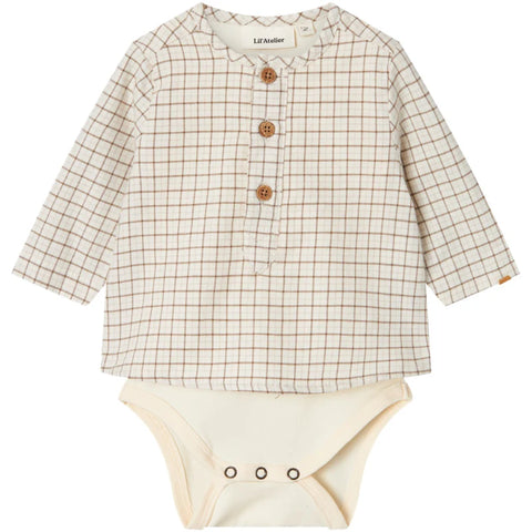 Lil' Atelier Body Skjorte - Damino - Turtledove