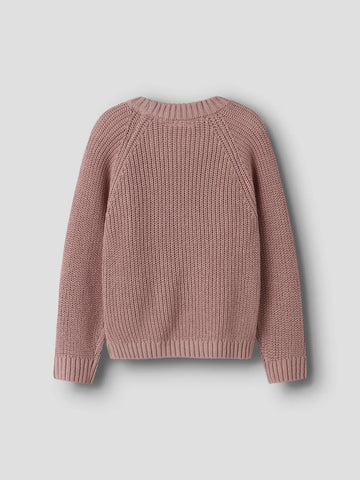 Lil' Atelier Striktrøje- Nmnemlen Lin - Misty Rose/Love
