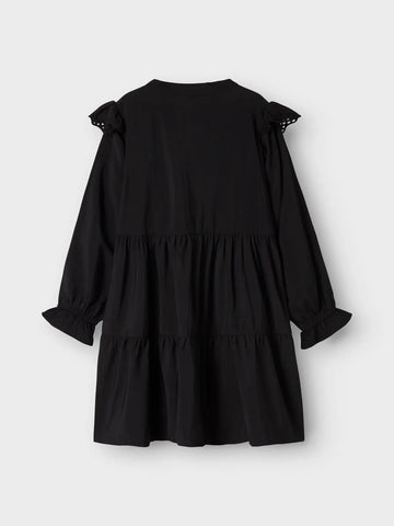 Name It Kjole - Nkfnoparia LS - Black/Flæser