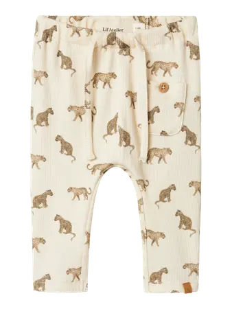 Lil’ Atelier Løse Bukser - Lavo Elf - Turtledove/Leoprint