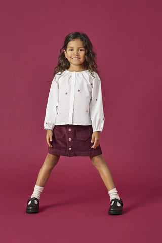 Kids Only Nederdel - Kmgamazing Cord - Mauve Wine/fløjl