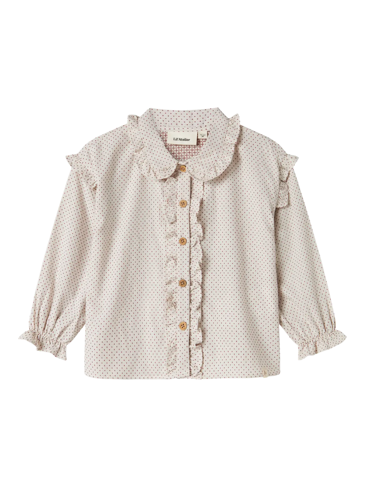 Lil’ Atelier Skjortebluse - Nmfolena - Pastel Parchment/print