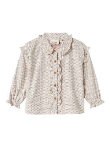Lil’ Atelier Skjortebluse - Nmfolena - Pastel Parchment/print