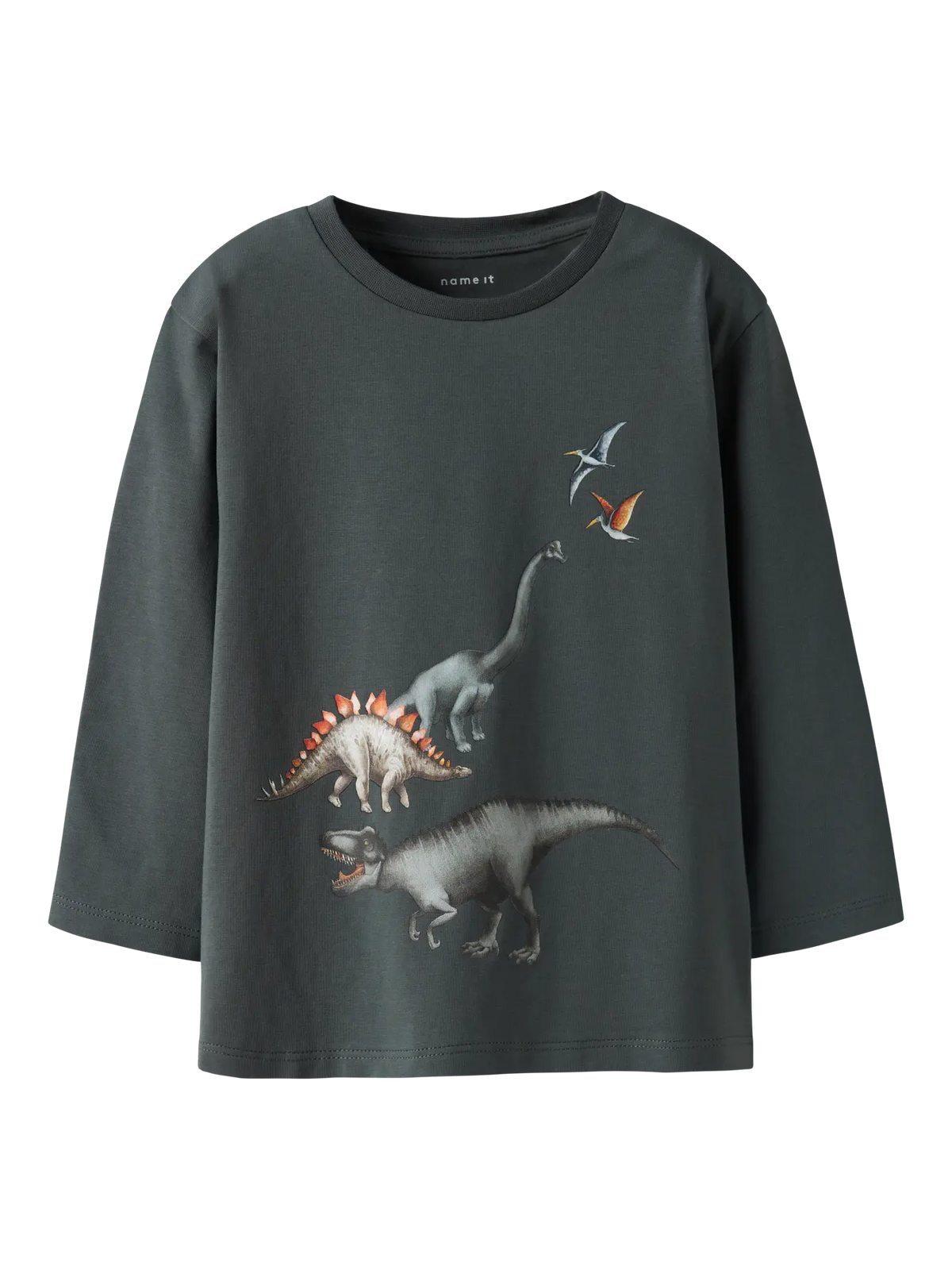 Name It Top -  Nmmbart LS Nreg - Vintage Khaki/Dino