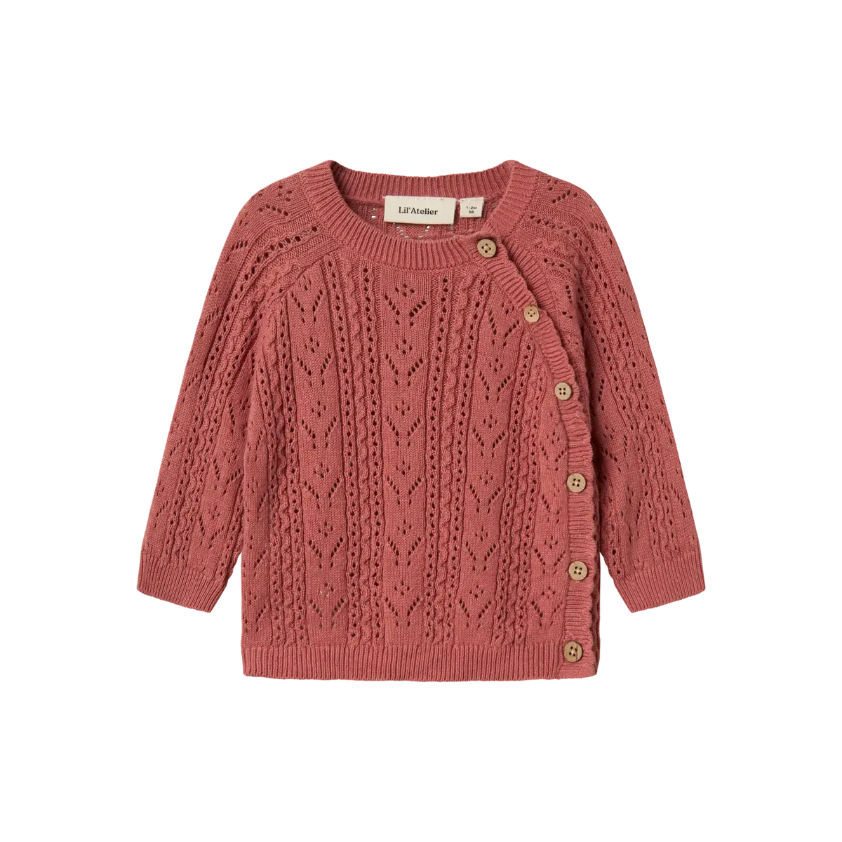 Lil’ Atelier - Strikket Baby Cardigan - Nbfkajsa - Withered Rose
