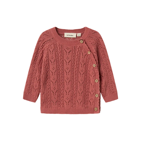 Lil’ Atelier - Strikket Baby Cardigan - Nbfkajsa - Withered Rose