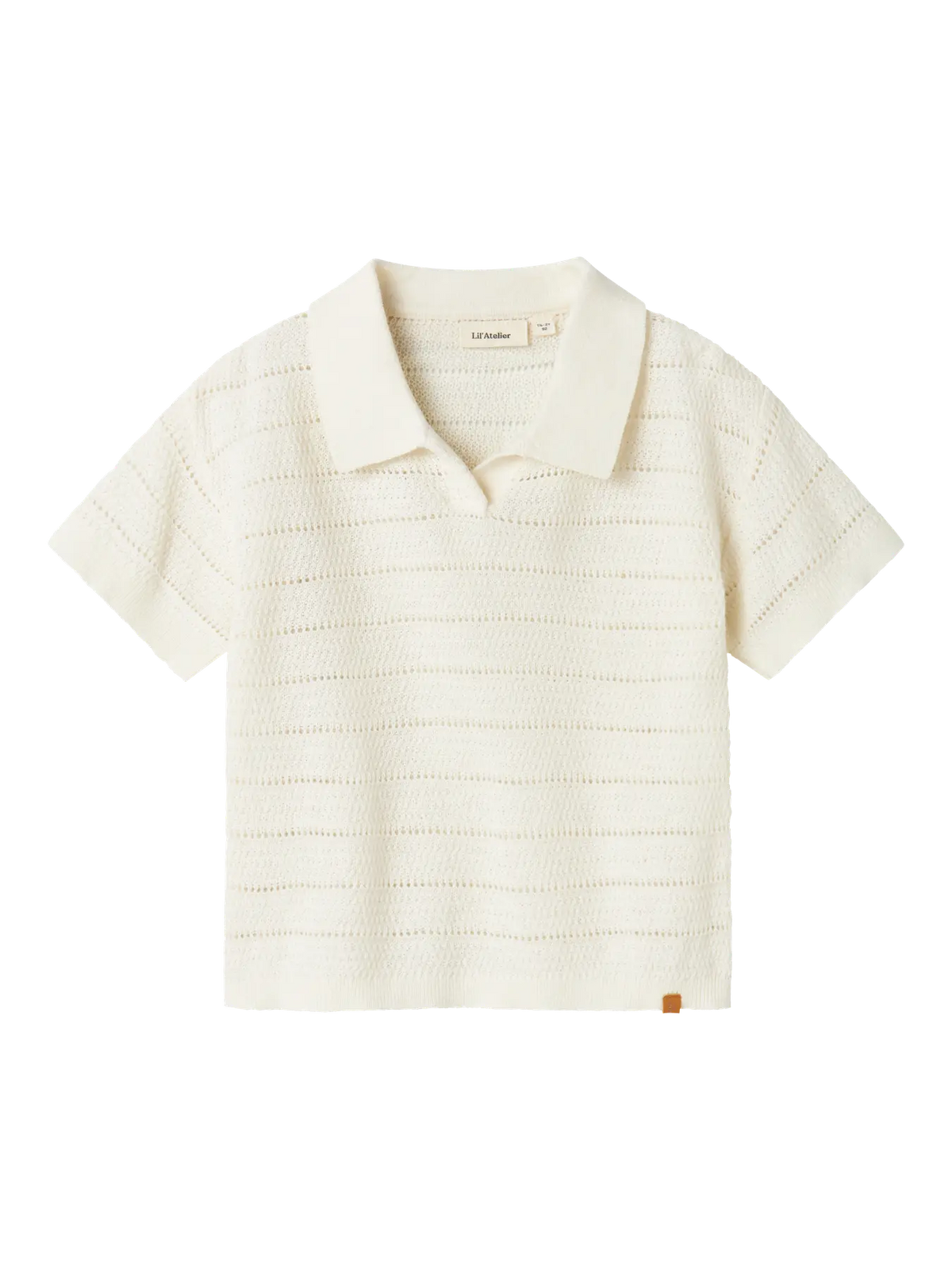 Lil' Atelier Strikket Polo - Nmmglivo SS - Coconut Milk