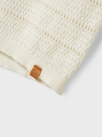 Lil' Atelier Strikket Polo - Nmmglivo SS - Coconut Milk