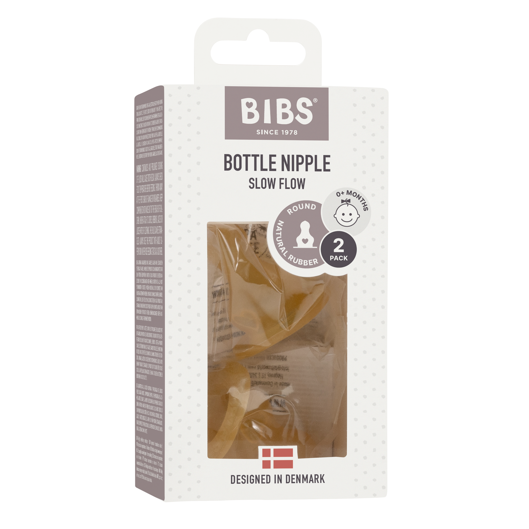 BIBS - Bottle Nipple 2 PACK Latex - Slow Flow - Latex