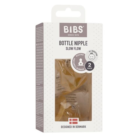 BIBS - Bottle Nipple 2 PACK Latex - Slow Flow - Latex