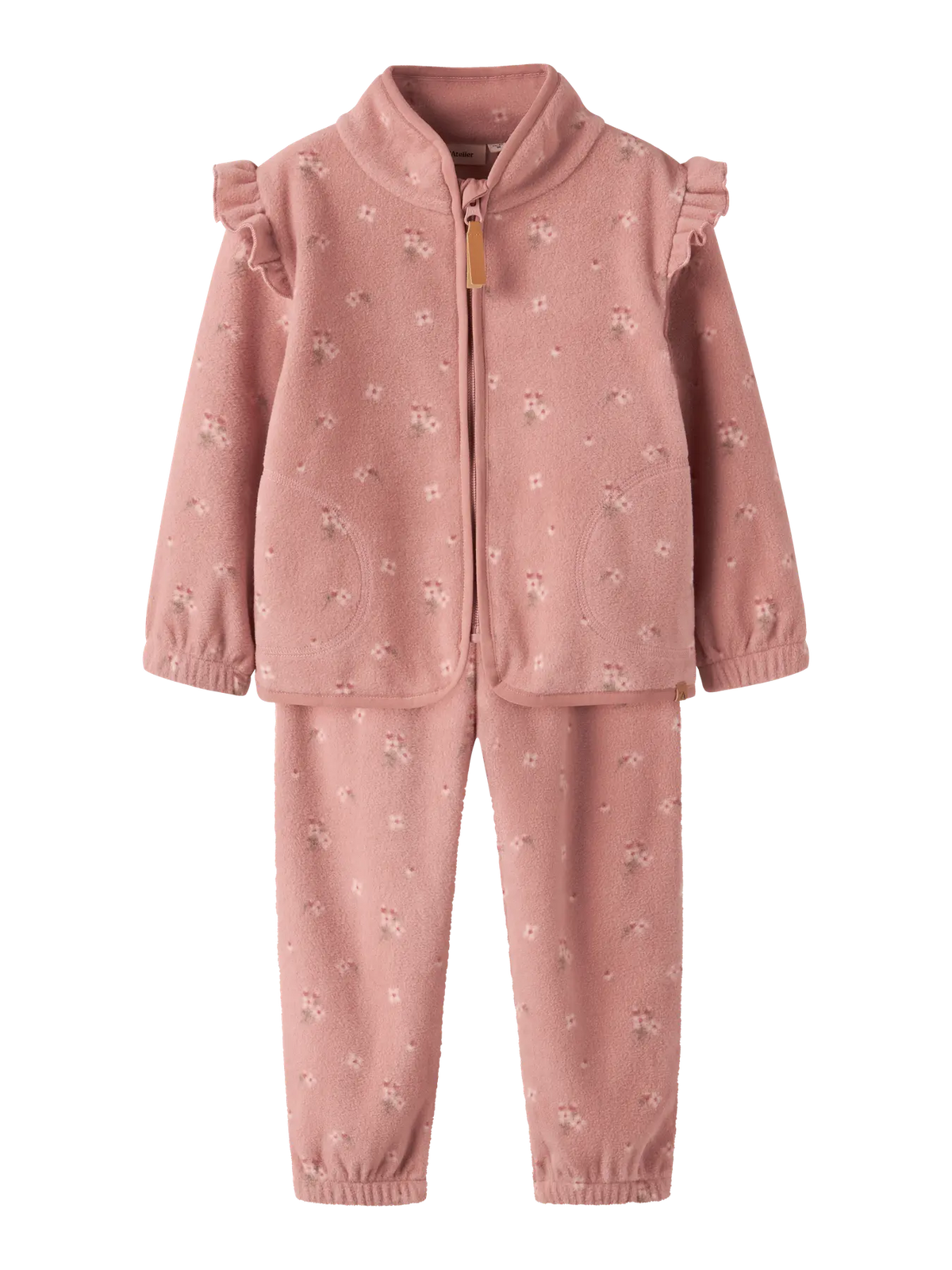 Lil’ Atelier Fleecesæt - Misty Rose/Blomster