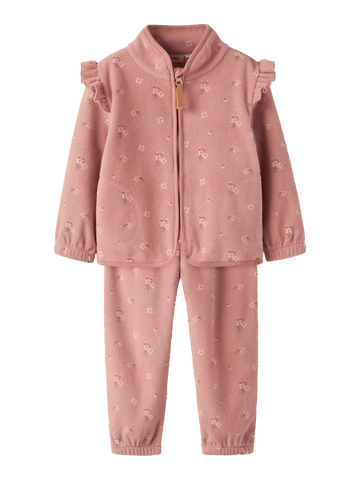 Lil’ Atelier Fleecesæt - Misty Rose/Blomster