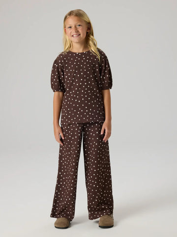 Name It wide Pants - Nkfhasla - Chocolate Brown/prik