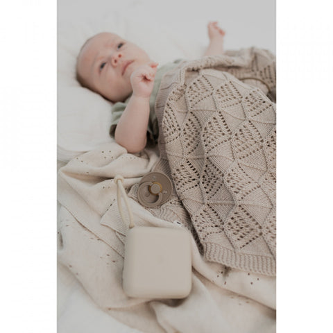 BIBS - Strikket Tæppe Med Bølget Mønster - Vanilla