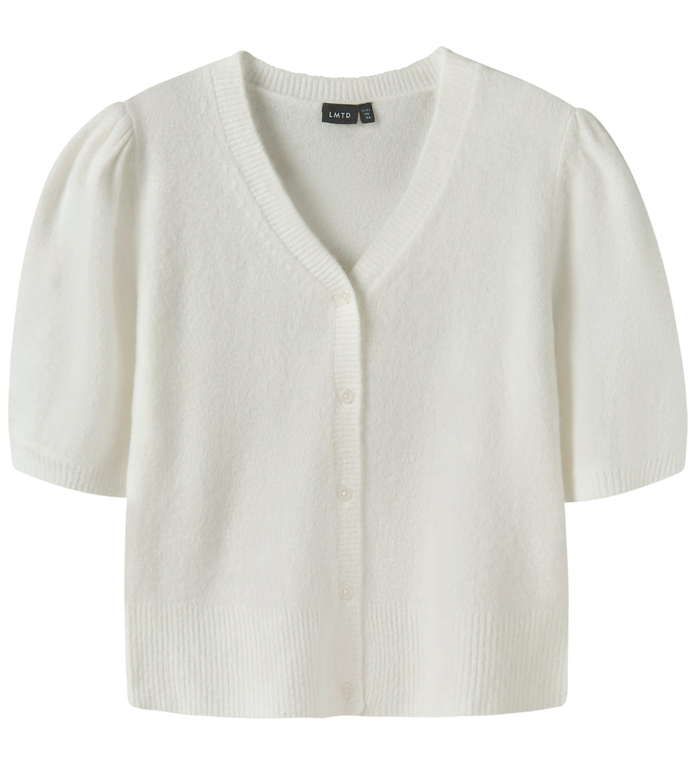 LMTD Bluse med Knapper - Strik - NlfFlodet - White Alyssum