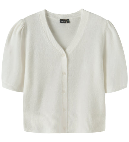 LMTD Bluse med Knapper - Strik - NlfFlodet - White Alyssum
