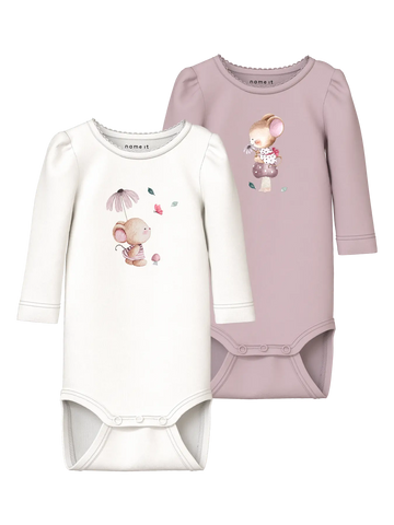 Name It 2Pak - Nbflotus - Cloud Dancer/Burnished Lilac/Mus