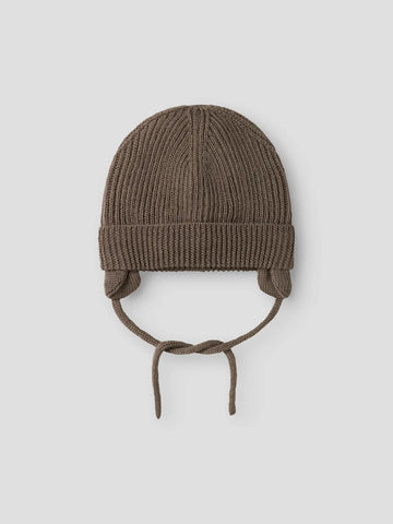 Lil’ Atelier Knit Hat - Nanson - Shitake/bindebånd