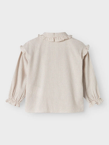 Lil’ Atelier Skjortebluse - Nmfolena - Pastel Parchment/print