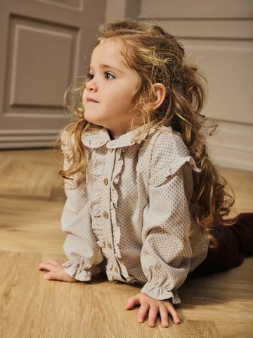 Lil’ Atelier Skjortebluse - Nmfolena - Pastel Parchment/print