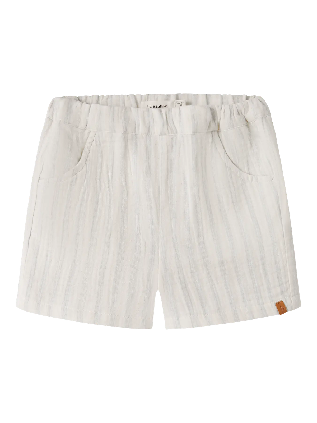 Lil’ Atelier Løs Shorts - NmmHagi - Coconut Milk/Dusty Blue/Striber