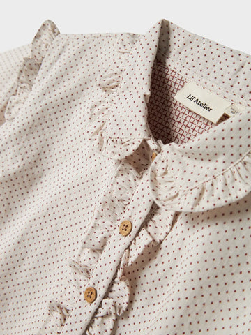 Lil’ Atelier Skjortebluse - Nmfolena - Pastel Parchment/print