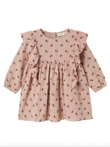 Lil' Atelier Kjole - NmfKoala - Misty Rose/Kirsebærprint
