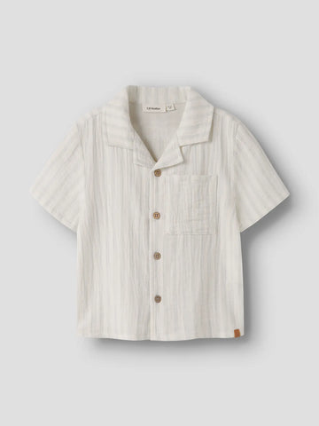 Lil’ Atelier løs shirt - Nmmhagi - Coconut Milk/Dusty Blue/strib