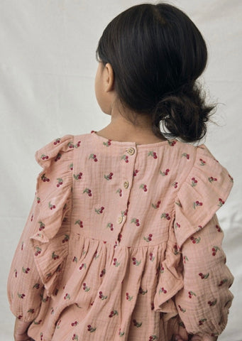 Lil' Atelier Kjole - NmfKoala - Misty Rose/Kirsebærprint