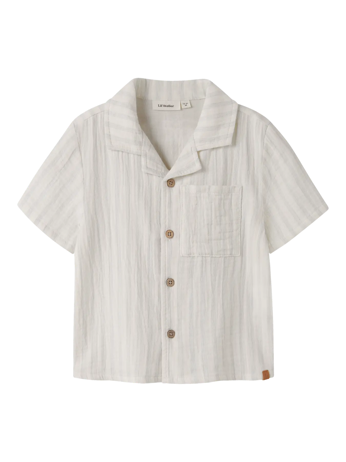 Lil’ Atelier løs shirt - Nmmhagi - Coconut Milk/Dusty Blue/strib