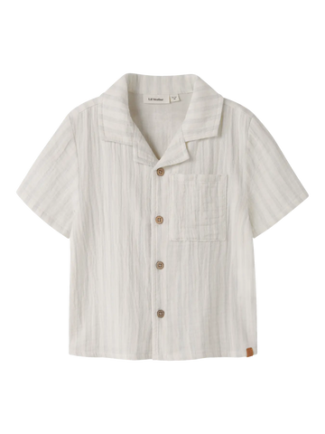 Lil’ Atelier løs shirt - Nmmhagi - Coconut Milk/Dusty Blue/strib