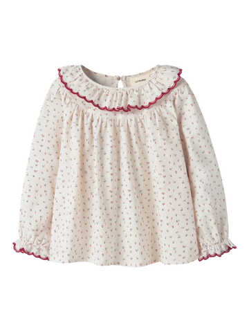 Lil’ Atelier Skjortebluse - Nmfrasia - Turtledove Red Dahlia