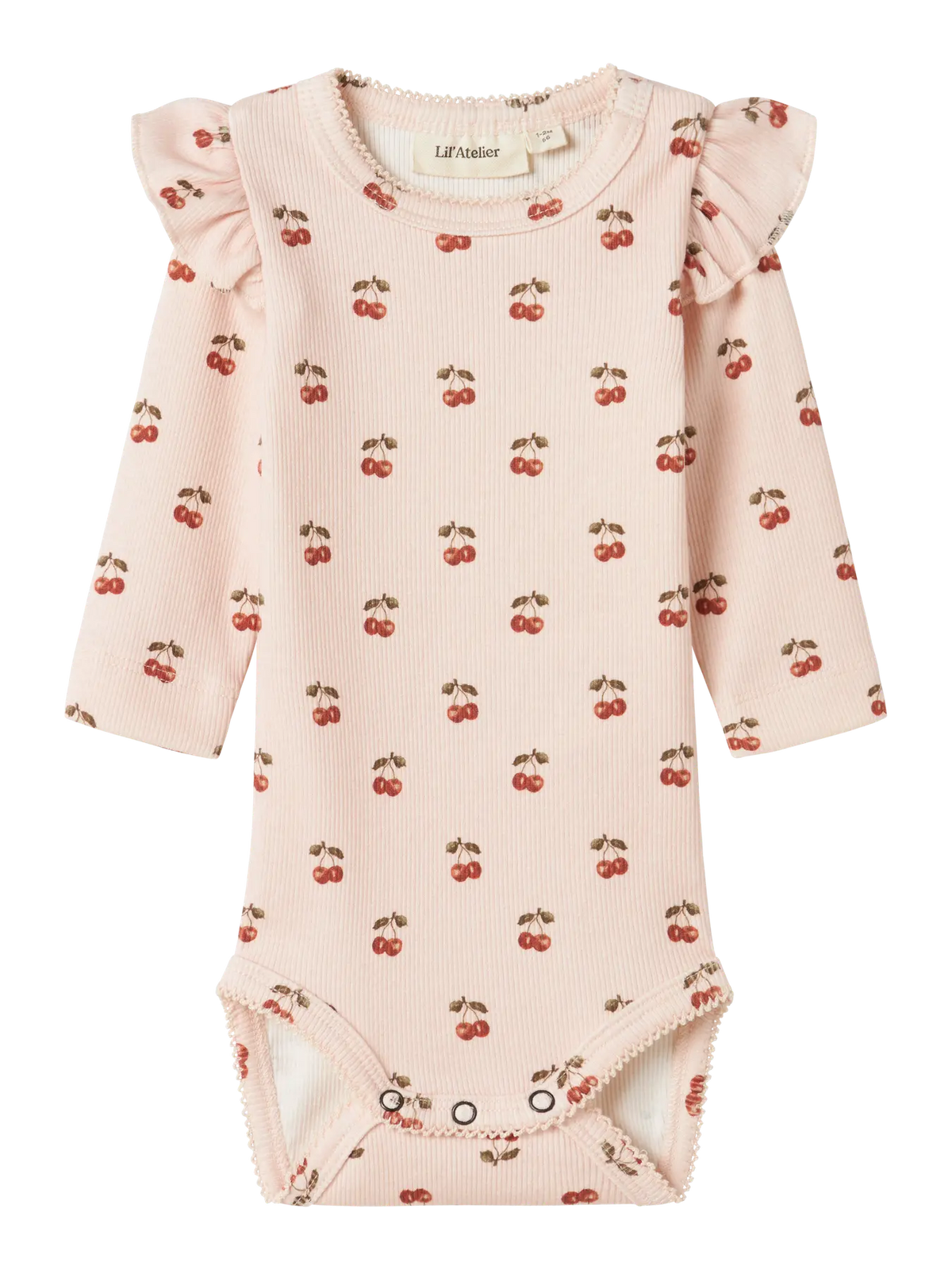 Lil’ Atelier - Baby Langærmet Body - Nbflavo Eve Noos - Silver Peony/Kirsebærprint