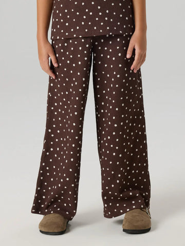 Name It wide Pants - Nkfhasla - Chocolate Brown/prik
