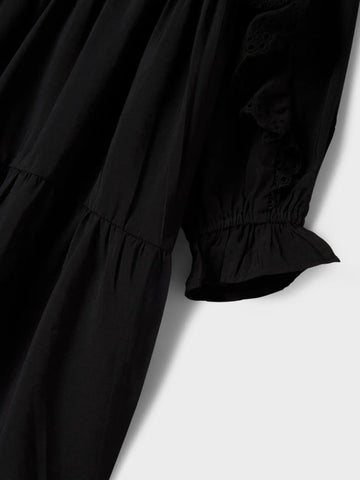 Name It Kjole - Nkfnoparia LS - Black/Flæser