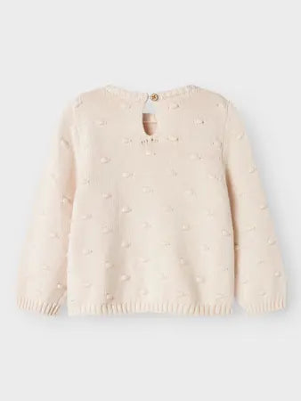 Lil’ Atelier Strik Trøje - NMNgable - Pastel Parchment/Dots