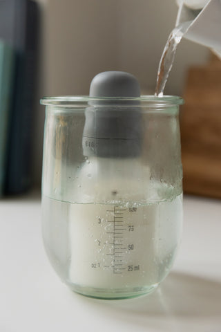 BIBS Baby Glass Bottle Complete Set Latex - 110ml Ivory