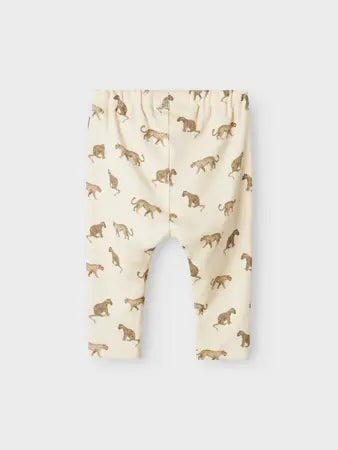 Lil’ Atelier Løse Bukser - Lavo Elf - Turtledove/Leoprint