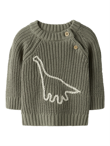 Lil' Atelier - Baby Strik Trøje - Emlen - Overland Trek/Dinosaur