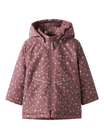 Name It Vinterjakke - NMFmaxi - Noos - Rose Brown/Blomster